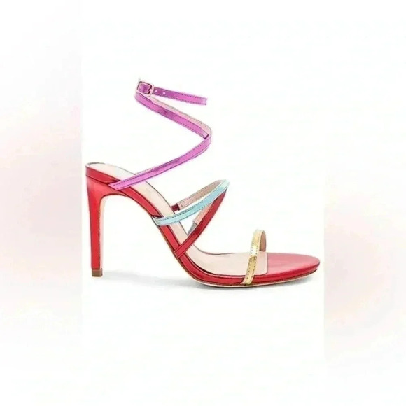Sale Revole Raye Metallic Wraparound Sandal Heel - Picture 1 of 9
